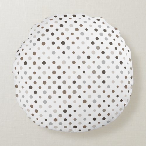 Neutral Irregular Polka Dots  Round Pillow