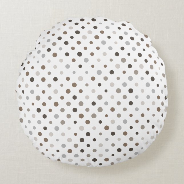 Neutral Irregular Polka Dots  Round Pillow (Front)