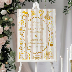 Neutral Italian Food Wedding Design Foam Board