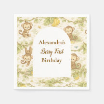 Neutral Jungle Animals Wild One Birthday