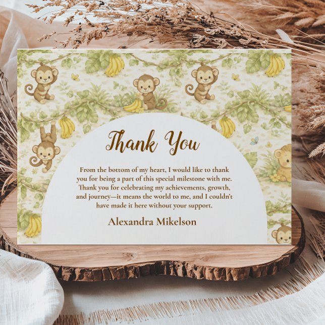 Neutral Jungle Animals Wild One Birthday Thank You Card (Creator Uploaded)