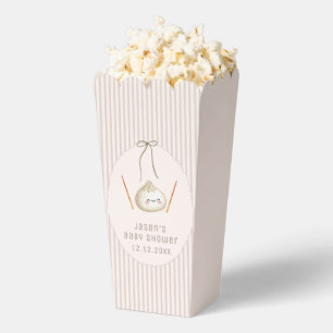 Neutral Kawaii Asian Dumpling Baby Shower Popcorn Favor Boxes