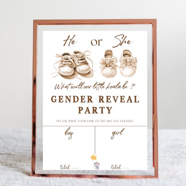 Neutral Koala Gender Reveal Voting Sign (Creator Uploaded)