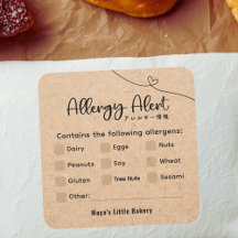 Neutral Kraft Allergy Alert Allergen Warning