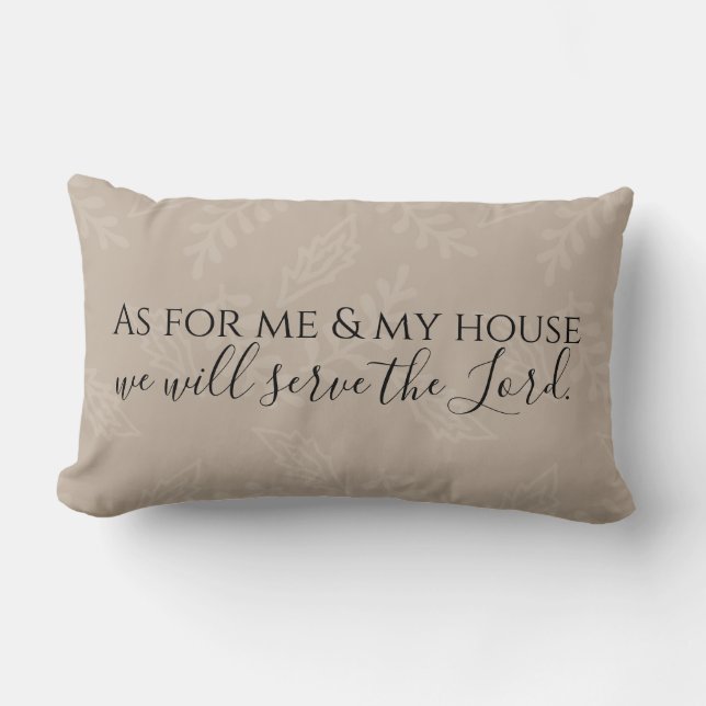 Neutral leaf design Christian pillow (Front)
