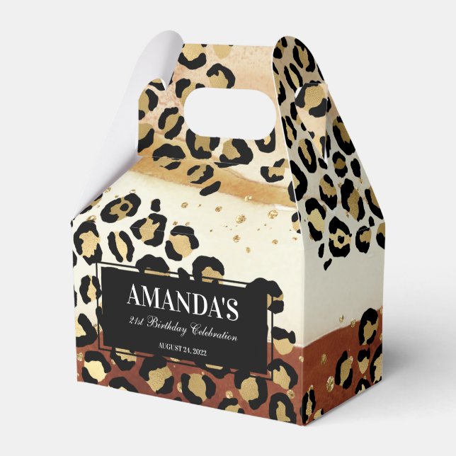 Neutral Leopard Print Favor Box (Front Side)