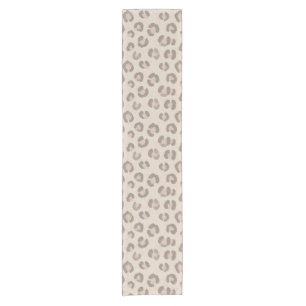 Neutral Leopard Print Pattern Short Table Runner