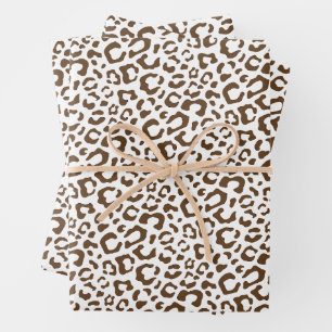 Neutral Leopard Spot Seamless Pattern Wrapping Paper Sheets