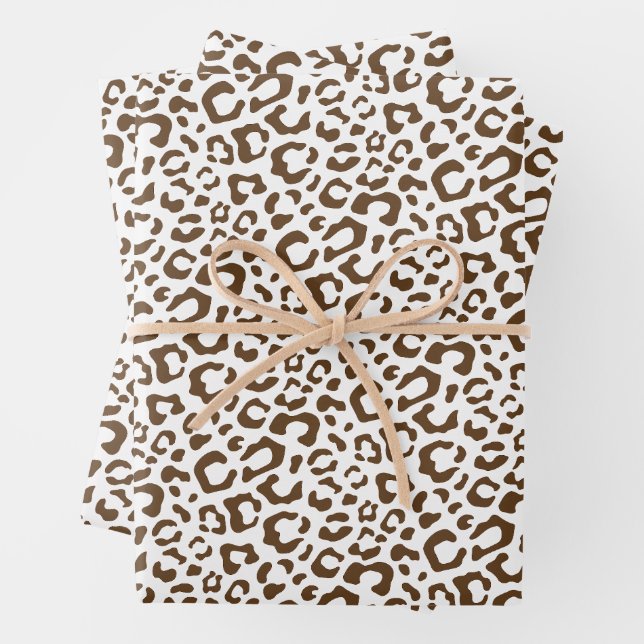 Neutral Leopard Spot Seamless Pattern Wrapping Paper Sheets (In situ)