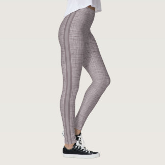 Neutral Linen Pattern in Soft Taue Brown Leggings