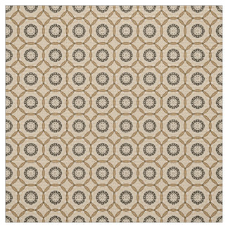 Neutral Linking Circle Pattern Fabric