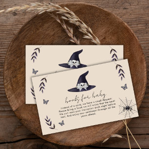 Neutral Little Boo Witch Hat Books For Baby Shower Enclosure Card
