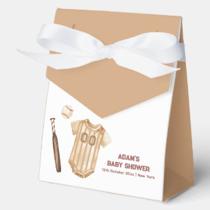 Neutral Little Slugger Baseball Boy Baby Shower Favor Boxes