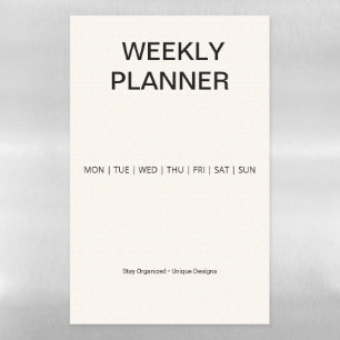 Neutral Magnetic Weekly Planner Minimalist Style Dry Erase Sheet
