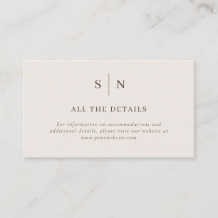 Neutral Minimal and Chic Wedding Details Enclosure Card