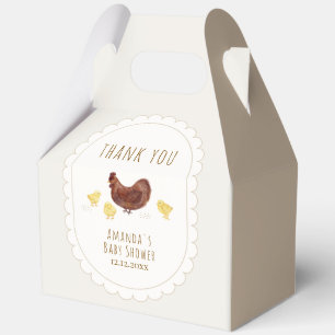 Neutral Minimal Boho Farm Chicken Baby Shower Favor Boxes