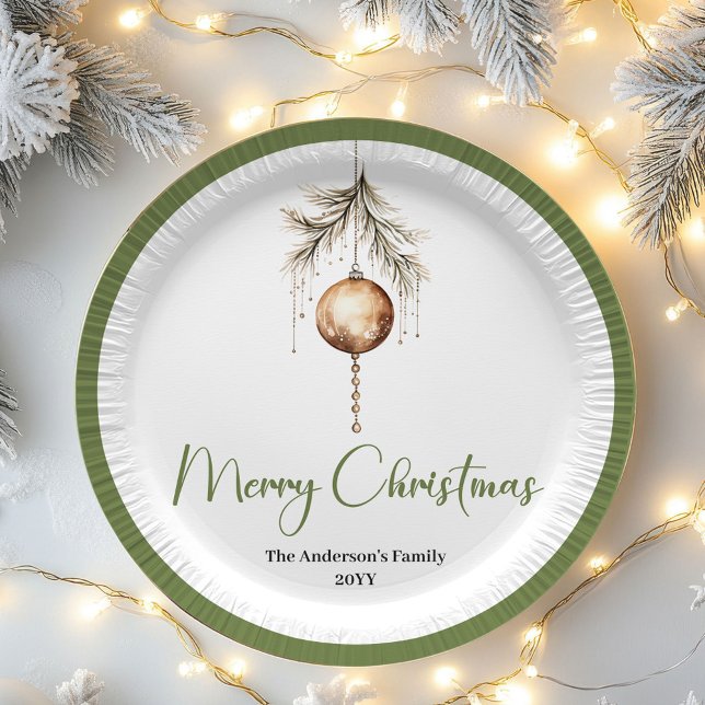 Neutral Minimal Christmas Custom Family Name Plate (Neutral Minimal Christmas Custom Family Name Plates)