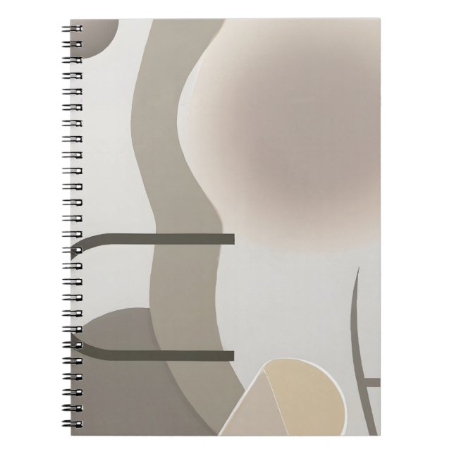 Neutral Minimalist Abstract Shape Design Notebook (Front)
