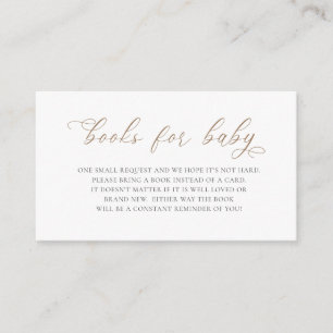 Neutral Minimalist Boho Baby Shower Books For Baby Enclosure Card