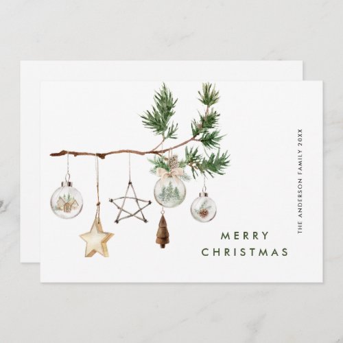 Neutral Minimalist Boho Christmas Composition Holi Holiday Card