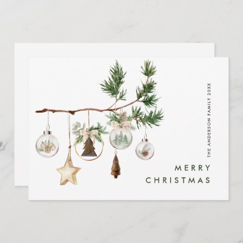 Neutral Minimalist Boho Christmas Composition Holi Holiday Card