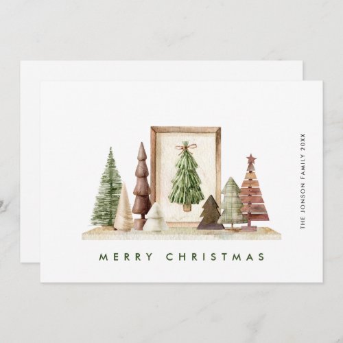 Neutral Minimalist Boho Christmas Composition Holiday Card