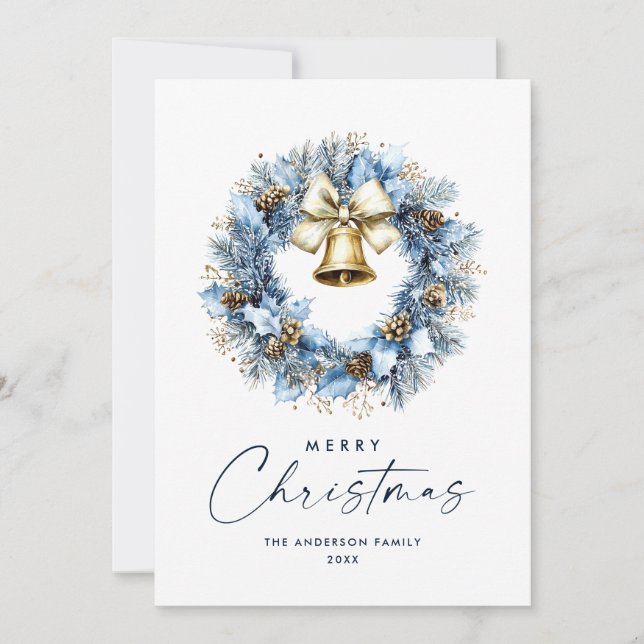 Neutral Minimalist Boho Christmas Composition Holiday Card (Front)