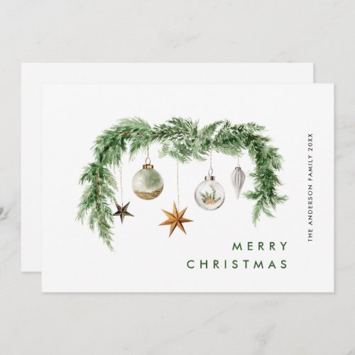 Neutral Minimalist Boho Christmas Composition Holiday Card