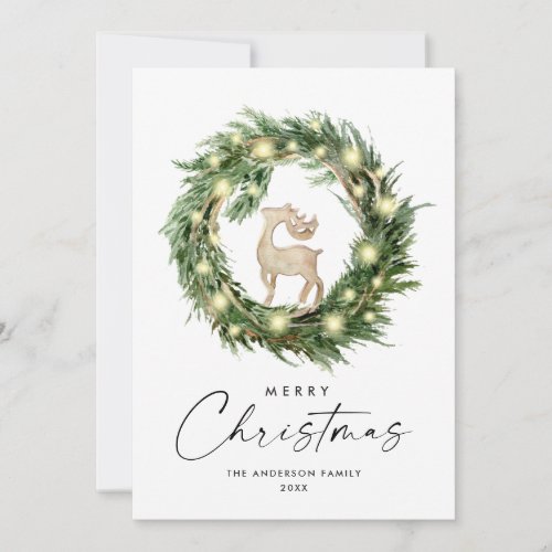 Neutral Minimalist Boho Christmas Composition Holiday Card