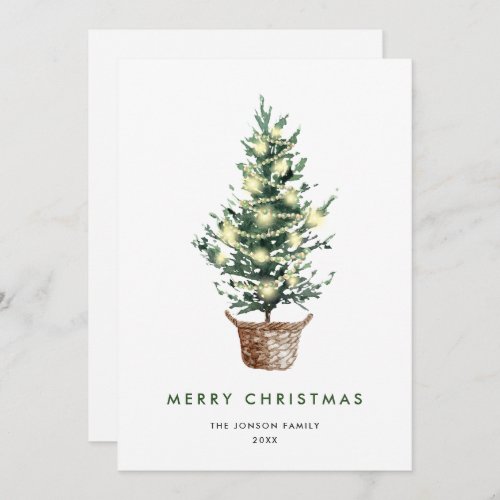 Neutral Minimalist Boho Christmas Composition Holiday Card