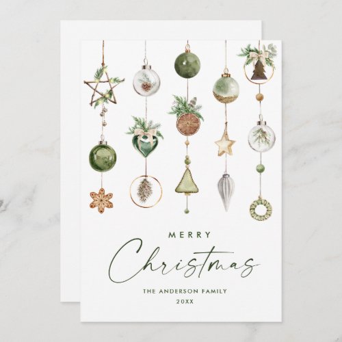 Neutral Minimalist Boho Christmas Composition Holiday Card