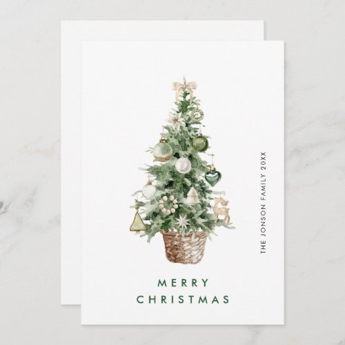 Neutral Minimalist Boho Christmas Composition Holiday Card