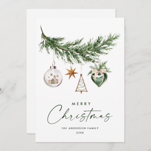 Neutral Minimalist Boho Christmas Composition Holiday Card