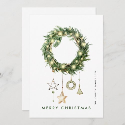 Neutral Minimalist Boho Christmas Composition Holiday Card