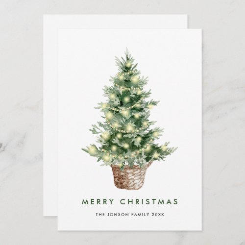 Neutral Minimalist Boho Christmas Composition Holiday Card