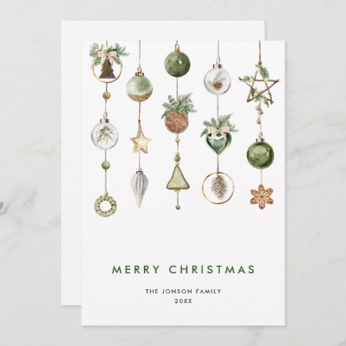 Neutral Minimalist Boho Christmas Composition Holiday Card