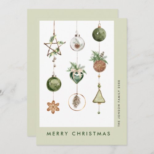 Neutral Minimalist Boho Christmas Composition Holiday Card