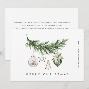 Neutral Minimalist Boho Christmas Composition Holiday Card