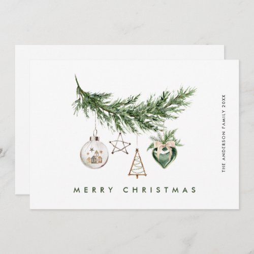 Neutral Minimalist Boho Christmas Composition Holiday Card