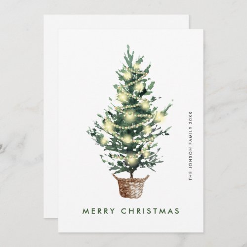 Neutral Minimalist Boho Christmas Composition Holiday Card