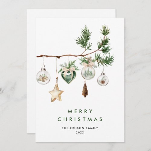 Neutral Minimalist Boho Christmas Composition Holiday Card