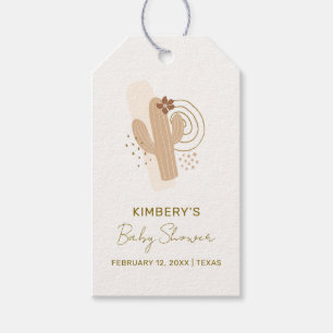 Neutral Minimalist Boho Desert Cactus Baby Shower Gift Tags