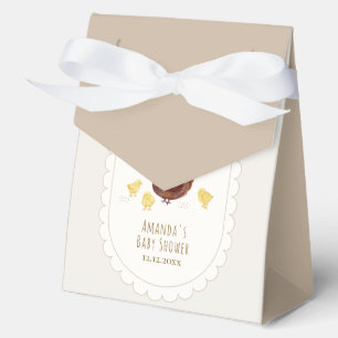 Neutral Minimalist Boho Farm Chicken Baby Shower Favor Boxes