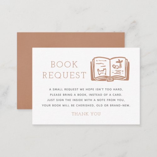 Neutral Minimalist Book Request Enclosure Card
