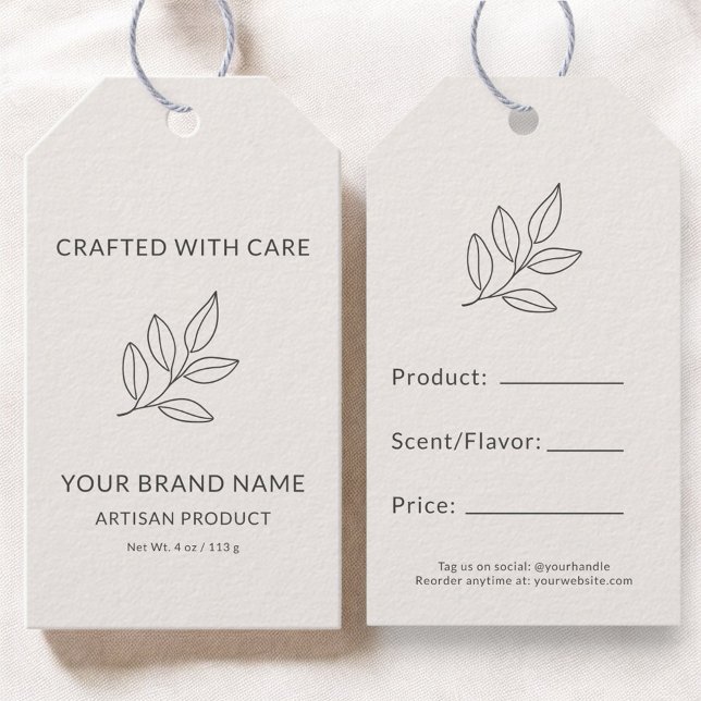 Neutral Minimalist Business Botanical Price Tag (Creator Uploaded)