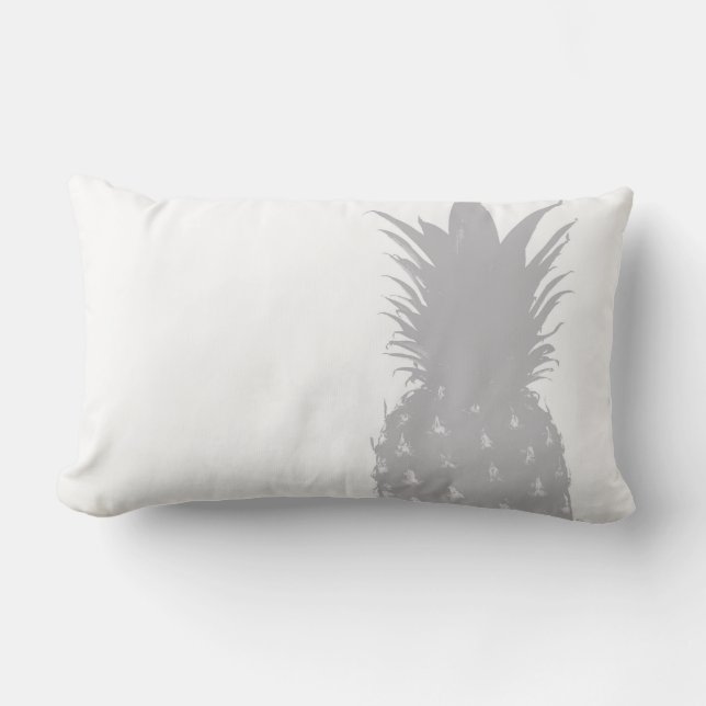 Neutral Minimalist Grey Pineapple Lumbar Pillow (Front)