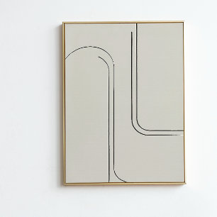 Neutral Minimalist Line Art Abstract Wall Print