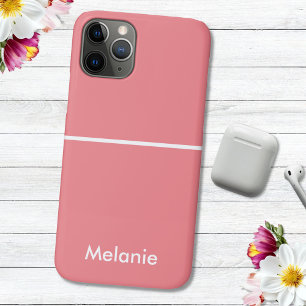 Neutral Minimalist modern orange monogram iPhone 11 Pro Case