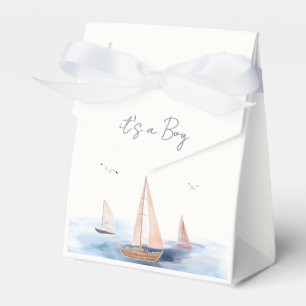 Neutral Minimalist Nautical Sailboat Baby Shower Favor Boxes