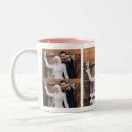 Neutral Minimalist Photo Bridesmaid Two-Tone Coffee Mug